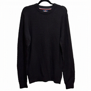 Soul of london's mens black waffle knit sweater size L